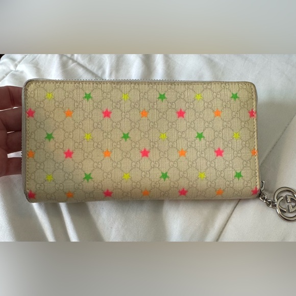 Make an offer!!  Authentic Gucci Multicolor Star Pattern Wallet Preloved - Picture 6 of 14